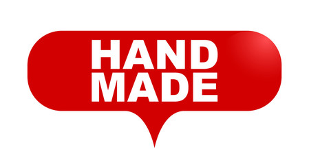 red vector bubble banner hand made
