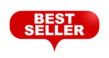 red vector bubble banner best seller