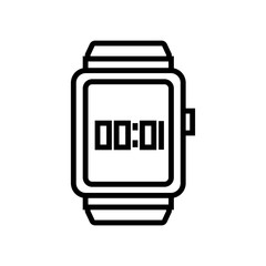 Smartwatch icon vector sign and symbol isolated on white background, Smartwatch logo concept