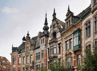 Fototapeta na wymiar Old street in Brussels. Belgium