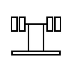 Dumbbell icon vector sign and symbol isolated on white background, Dumbbell logo concept