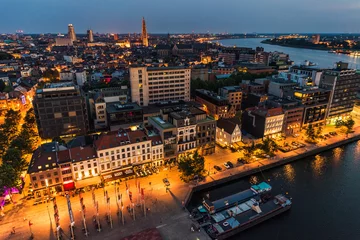 Deurstickers Antwerpen City View © Fabrice