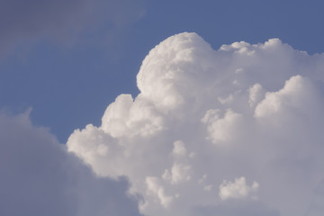 cumulus cloud on blue sky close view