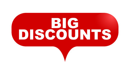 red vector bubble banner big discounts
