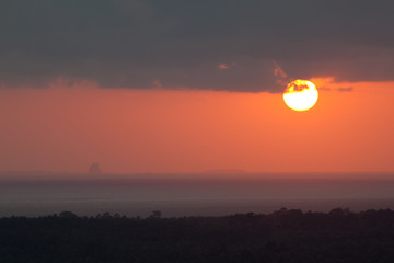 Small island in the distance at sunset, Ko Samui, Thailand