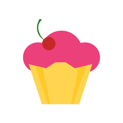 Cupcake icon vector sign and symbol isolated on white background, Cupcake logo concept