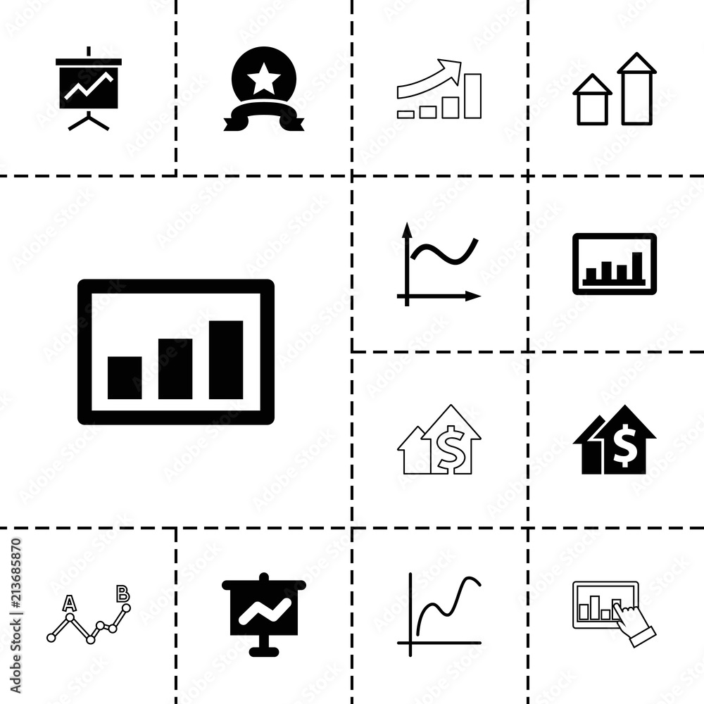 Poster collection of 13 increase filled and outline icons