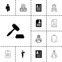 Collection of 13 occupation filled and outline icons