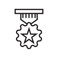 Medal icon vector sign and symbol isolated on white background, Medal logo concept