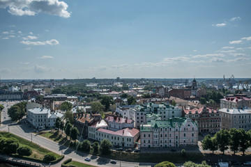 View from the Tower of Olaf the old town of Vyborg.
