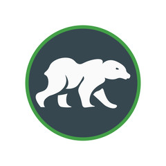 Polar bear icon vector sign and symbol isolated on white background, Polar bear logo concept