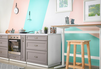 Fototapeta premium Interior of modern kitchen