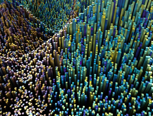 Abstract creative colorful 3d render geometric background