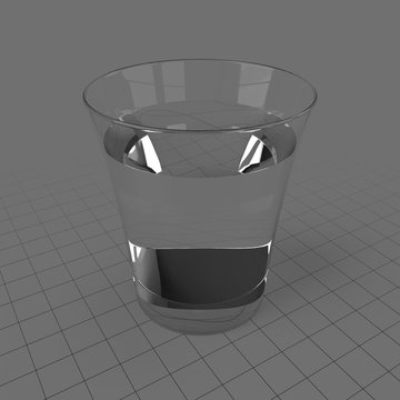 Curved glass with water