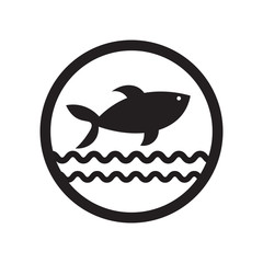 Fish shop icon vector sign and symbol isolated on white background, Fish shop logo concept