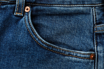 Closeup view of jeans pocket as background