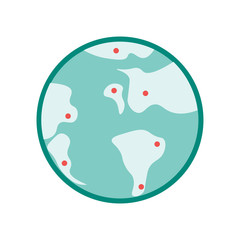 Earth globe icon vector sign and symbol isolated on white background, Earth globe logo concept