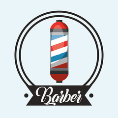 baber shop color pole label sign vector illustration