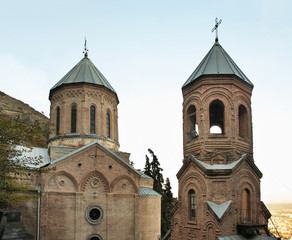 Fototapeta na wymiar Monastery of St. David at Mtatsminda mountain in Tbilisi. Georgia
