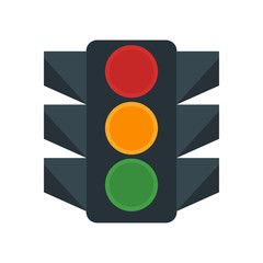 Traffic light icon vector sign and symbol isolated on white background, Traffic light logo concept