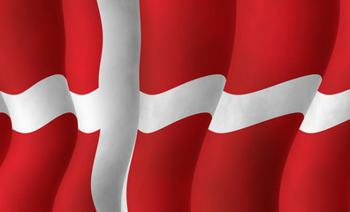 Illustraion of a flying Danish Flag