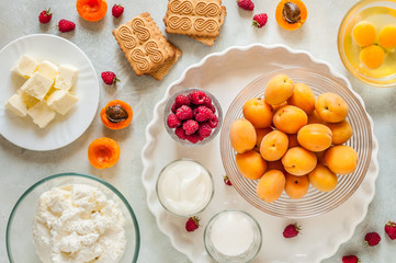 Apricot and Raspberry Cheesecake Ingredients