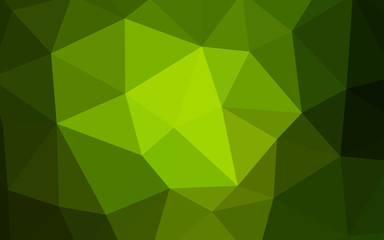 Fototapeta na wymiar Dark Green vector triangle mosaic cover.