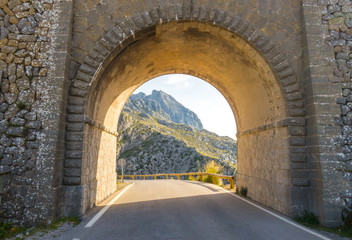 Fototapeta na wymiar Mountain Through an Archway