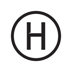 Helipad icon vector sign and symbol isolated on white background, Helipad logo concept