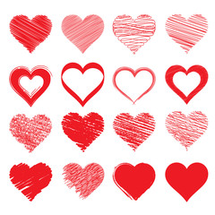 Different red hearts.