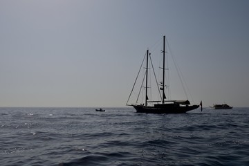 Barca a vela nelle acque di Capri - Napoli - Campania - Italia