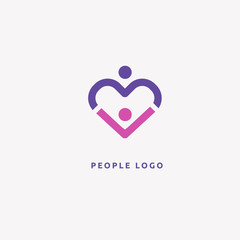 Abstract community logo icon vector design. Care, medicine, health, social work vector logo.