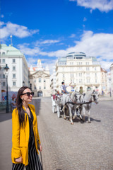Tourist girl enjoying her european vacation in Vienna
