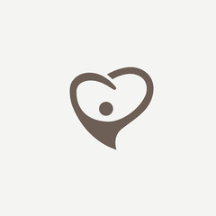 Abstract community logo icon vector design. Care, medicine, health, social work vector logo.