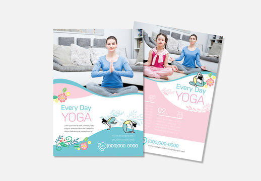 Yoga Flyer Layout with Photo Header Element