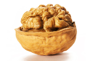 Walnuts isolated on white background