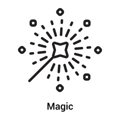 Magic icon vector sign and symbol isolated on white background, Magic logo concept