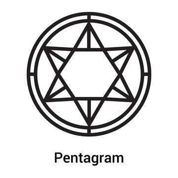 Pentagram icon vector sign and symbol isolated on white background, Pentagram logo concept