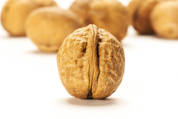 Walnuts isolated on white background
