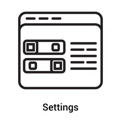 Settings icon vector sign and symbol isolated on white background, Settings logo concept