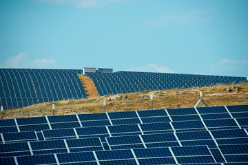 solar panels on photovoltaic solar power plant, sanliurfa province, , turkey