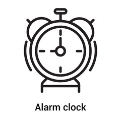 Alarm clock icon vector sign and symbol isolated on white background, Alarm clock logo concept