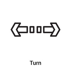 Fototapeta premium Turn Signals icon vector sign and symbol isolated on white background, Turn Signals logo concept
