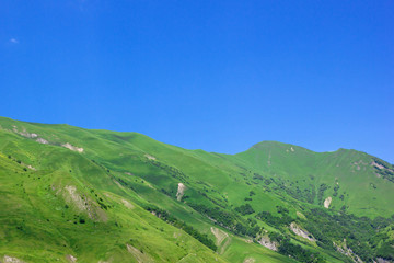 Fototapeta na wymiar beautiful view of the mountains in a summer, sunny day. Georgia