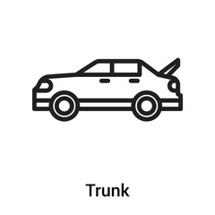 Trunk icon vector sign and symbol isolated on white background, Trunk logo concept