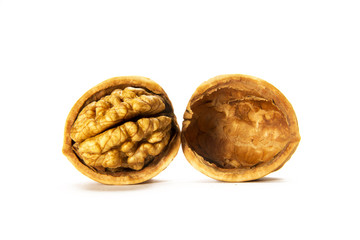 Walnuts isolated on white background