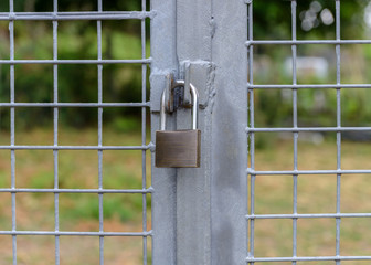 lock on the gate close-up