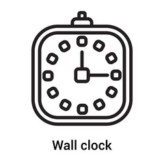 Wall clock icon vector sign and symbol isolated on white background, Wall clock logo concept