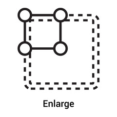 Enlarge icon vector sign and symbol isolated on white background, Enlarge logo concept