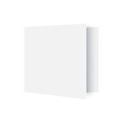 Mockup opened magazine, journal, booklet, postcard, flyer, business card or brochure . Vector